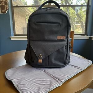 Hap Tim Diaper Bag Backpack – Dark Gray, New w/ Changing Pad